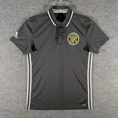 Columbus Crew SC Womens Med Black MLS Soccer Adidas Polo Climalite Training Top - Image 1 of 4