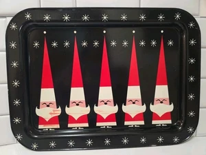 Vintage Holt Howard Weihnachtsmann Metall Tablett Atomic Black - Mid Century Modern - Bild 1 von 7