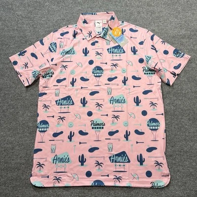 Camisa de golf Puma rosa mediana Polo Arnies Inn Palmers Cloudspun Foto 1 de 4