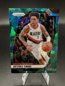 2024-25 Panini Prizm Teal Cracked Ice Anfernee Simons #45 #'d /225 Trailblazers - Foto 1 di 3