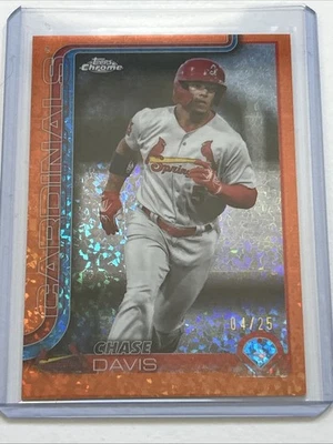2025 Topps Chrome Pro Debut Chase Davis Orange Glitter /25 St Louis Cardinals - Image 1 of 4