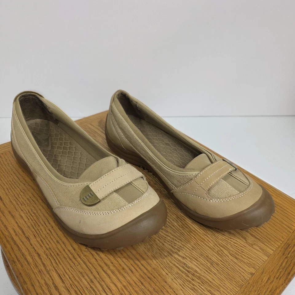 Zapatos Lands' End para mujer talla 9,5 tostados Mary Jane sin cordones punta de goma al aire libre planos Foto 1 de 4