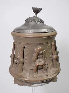 Art Deco Fayence Figürliche Dose mit Floralen Deckel Sarreguemines France 20.JHD - Picture 1 of 11
