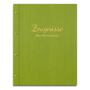 Carpeta testimonial personalizada, encuadernación de lino verde, estampado de testimonio, diferentes colores - Imagen 1 de 17