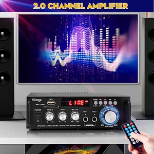 298A Max 300Wx2 Wireless Bluetooth 5.0 Stereo Audio Amplifier, RMS 40Wx2 Powe... - Picture 1 of 12