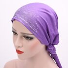 Pre-Tied Women Muslim Hijab Chemo Cap Cancer Beanie Hair Loss Hat Headwrap Scarf