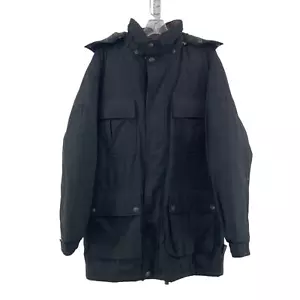 Pacific Trail Men's Black Buttoned Blanket Lined Hooded Parka Coat Jacket Size M - Picture 1 of 5