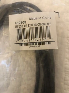 C2G, 52108, 3M USB 2.0 Extension Cable -A (M) to A (F) Black (9ft 8in).....LSS-3 - Picture 1 of 2