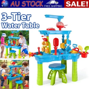 Sand Water Table Toys Kids Outdoor Beach Toys 3-Tier Water Activity Tables Gift - Picture 1 of 9