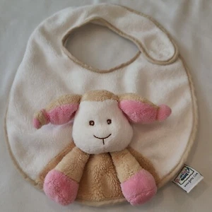 Seltenes Baby Ganz Knottie Lätzchen Lätzchen Rassel geknotet Lamm Schaf weiß hellbraun rosa - Bild 1 von 7