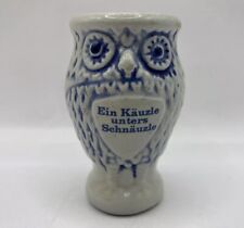 Glazed Art Pottery Owl German Ein Kauzle Unters Schnauzer Shot Glass Barware