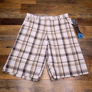 Burnside Shorts Boys 18 Husky White Blue Plaid New - Picture 1 of 11