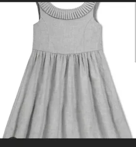 Hope and Henry Girls' Pleated Collar PARTY Dress GREY .Sz 2T Cotton. GORGEOUS - Picture 1 of 9