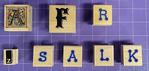 Assorted Random Letter Block Rubber Stampers Lot (8) - Picture 1 of 2