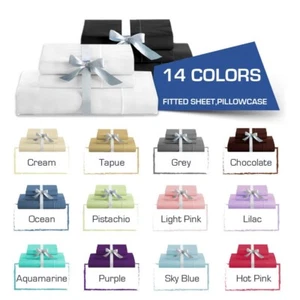 SINGLE-KS-DOUBLE-QUEEN/KING Bed FITTED SHEET(Fitted & Pillowcases)(NO FLAT) - Picture 1 of 14
