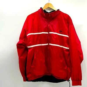 VINTAGE DUNLOP STITCHED LOGO 90s MENS WINDBREAKER JACKET SIZE MEDIUM RED/BLACK - Picture 1 of 10