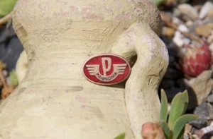 VINTAGE ENAMEL AMOTORCYCLE PIN / BUTTON # MOTORCYCLE PANNONIA BUDAPEST MAGYAR - Bild 1 von 2
