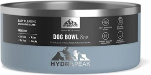 Hydrapeak 8 tazas acero inoxidable aislado perro cuenco grande antideslizante grafito azul - Imagen 1 de 4