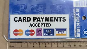Calcomanía adhesiva de vinilo con emblema de letrero Visa MasterCard de pago con tarjeta de crédito - Imagen 1 de 3