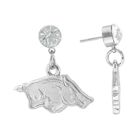New Arkansas Razorbacks Women's Dangle Logo Charm Earrings, NCAA Cover