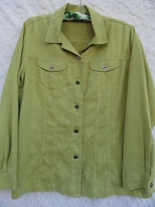 Chico's 2 Camicetta Misses L Poly Pea Verde Tasche Seno Chicos 2 - Foto 1 di 5