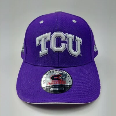 De colección Y2k Texas Christian University TCU Cornudo Ranas Sombrero Correa Gorra Sarga Foto 1 de 4