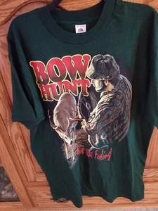 VTG Bow Hunt Get That Feeling Shirt XL Best Fruit Of The Loom Single Stitch USA - Picture 1 of 3
