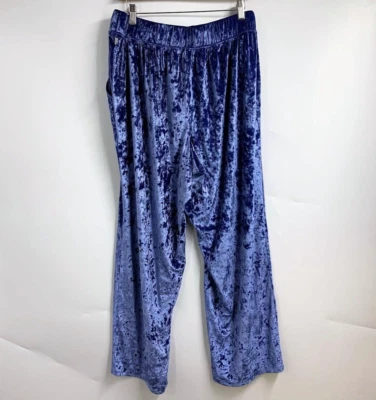 Pantalones para dormir Sleep By Cacique para mujer de tiro alto de terciopelo de pierna ancha talla 14 Foto 1 de 4