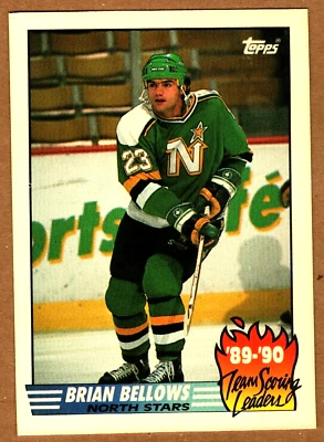 1990 TOPPS HOCKEY CARD - #15   BRIAN BELLOWS   '89-'90 TEAM SCORING LEADER - Image 1 of 2