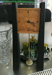 Postmodern Spalted Maple Wood Pendulum Mantle Clock 24" - Picture 1 of 7