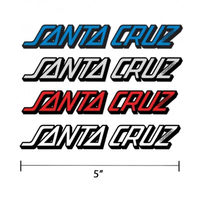 Santa Cruz Classic Strip Skateboard Sticker 5" Wide Clear Choice of 4 Colors