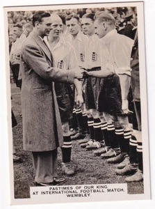 Vintage 1936 Soccer Card of King George VI at Wembley CLIFF BASTIN England Team - Picture 1 of 1