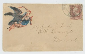 Mr Fancy Cancel 65 CIVIL WAR PATRIOTIC EAGLE BANNER FOR ALL TIME WASHINGTON DC - Picture 1 of 2