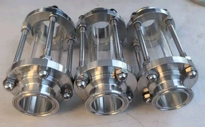 Lotto 3ea 1,5" Triclamp Mirino Vetro Acciaio Inox - Foto 1 di 4