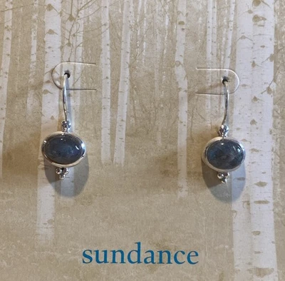 Sundance Catalog Sterling Silver Oval Laboradorite Stone Dangle Earrings  - Image 1 of 3