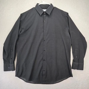 Camisa principal Mizzen para hombre L ajuste estándar negra rendimiento elástica con botones - Imagen 1 de 14