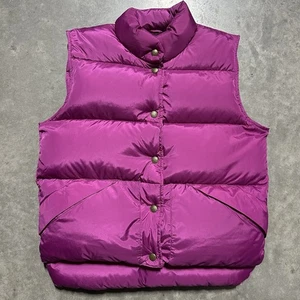 Vintage LL Bean Puffer Vest Women’s Small Goose Down Snap 90s Outdoors Pink - Picture 1 of 8
