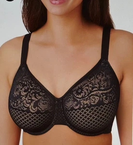 Wacoal 40DD BLACK Visual Effects Seamless Minimizer Underwire Bra #857210 NWT - Picture 1 of 9
