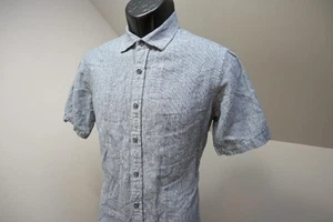 Banana Republic Linen Blend Button Up Shirt Slim Fit Short Sleeve Mens Sz Small - Picture 1 of 8