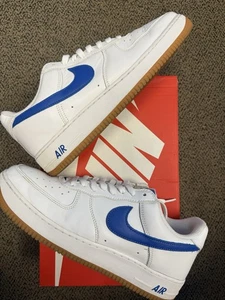 Size 11.5 - Nike Air Force 1 Low Color of the Month - White Royal Blue - Picture 1 of 5