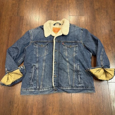 Chaqueta de camionero Levi's XL de mezclilla para hombre camionero Sherpa forrada de lana Foto 1 de 4