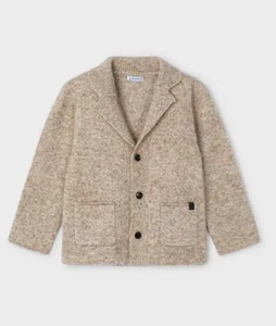 Mayoral Boy Knit Lapel Collar Cardigan Size 6 NWT Boys Long Sleeve Cozy Button - Picture 1 of 4