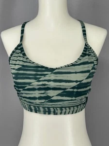 Reebok Core 10 Sports Bra Womens Small Green Tie Dye Athletic Racerback Yoga Gym - Picture 1 of 8