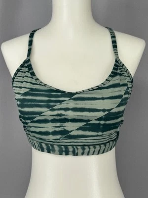 Reebok Core 10 Sports Bra Womens Small Green Tie Dye Athletic Racerback Yoga Gym - Image 1 of 4