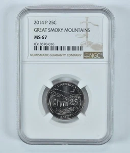 2014-P Washington Quarter Great Smoky Mountains ATB MS67 NGC *2776 - Picture 1 of 5