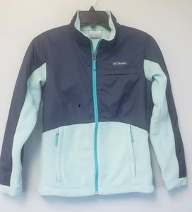 Girls Columbia Benton Spring Fleece Blue Zip Up Jacket Youth Size Large 14/16 - Picture 1 of 12