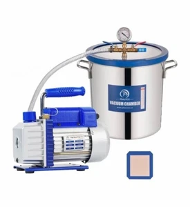 5 Gallon Tempered Glass Lid Vacuum Chamber with Pump, Degassing Chamber Kit - Picture 1 of 3