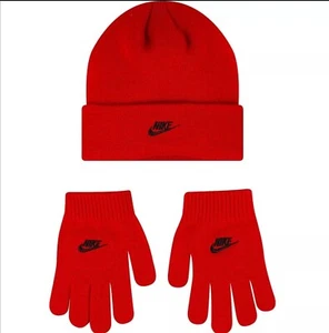 Nike Big Kids' Unisex Futura Beanie and Glove Set (OS, University Red/Black) - Picture 1 of 6