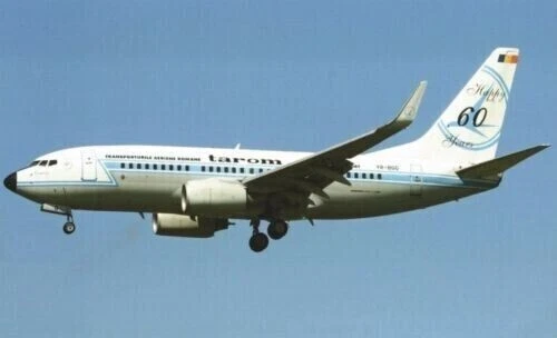 Tarom Boeing 737-700 YR-BGG "Retro cs" @ Amsterdam 2014 - postcard - Image 1 of 1