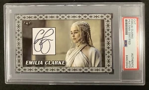 Emilia Clarke Signed Card Cut Daenerys Game Of Thrones Autograph 1/1 PSA/DNA - Picture 1 of 3